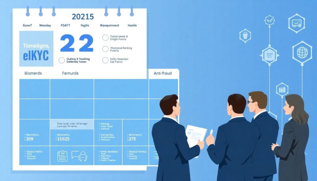 Календарь событий по цифровой идентификации и онлайн-банкинге - иллюстрация